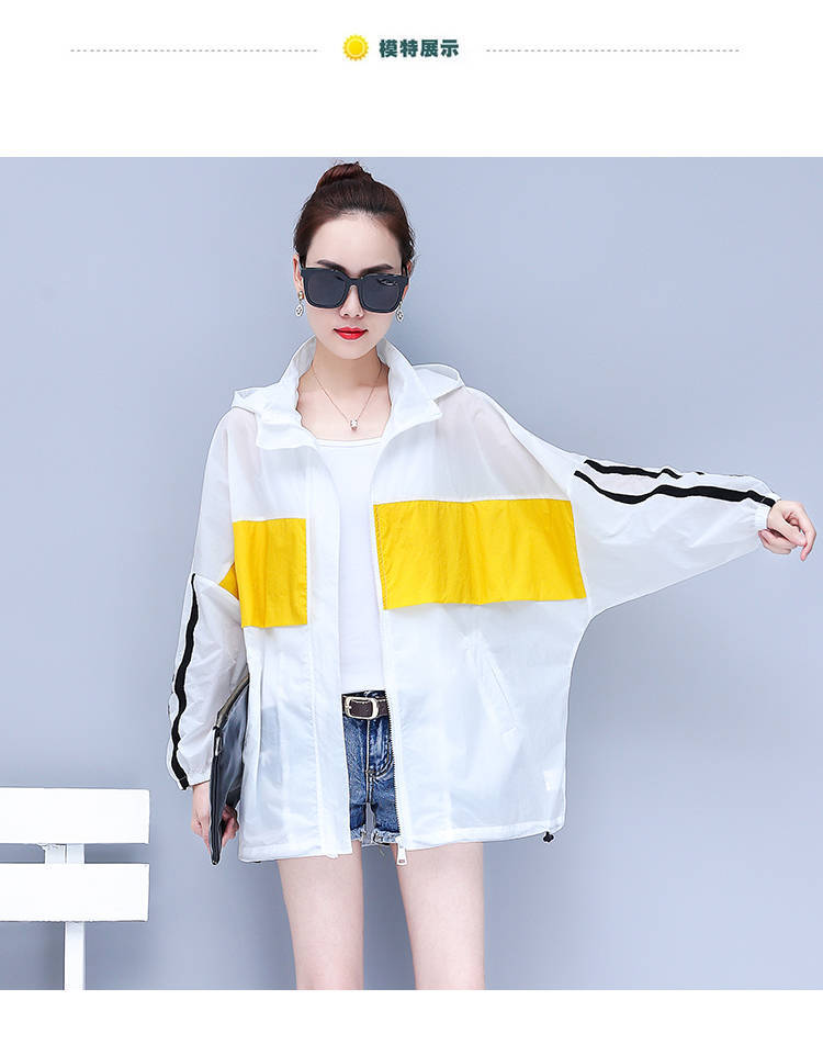 Sun-protective clothing for women, mid-length, loose, plus-size, and plump MMS 2021 summer new fashion trend of patchwork cardigans and thin jackets pic 6