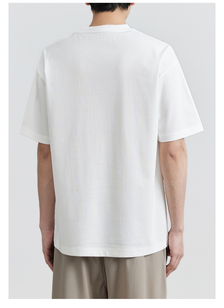 速干冰丝棉 圆领丝光刺绣凉感短袖t恤男2024夏季新款潮半袖体恤衫详情23