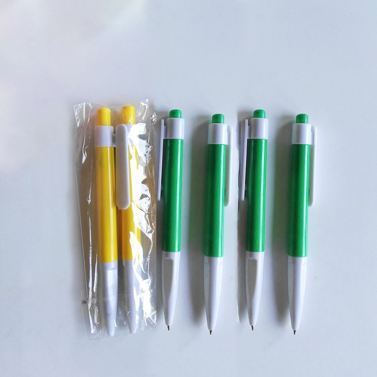 One-yuan supply, two-piece ballpoint pen set, push-button ballpoint pen, student plastic ballpoint pen pic 2