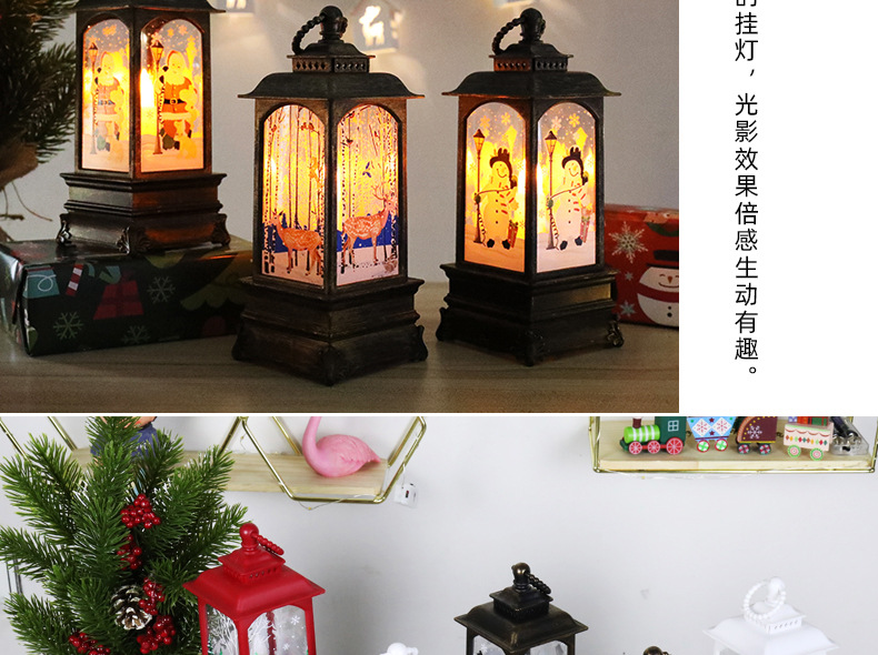 Christmas wind lanterns, candlestick lights, night lights, old man snowman decorations, night lights, table ornaments, Christmas decorations pic 10