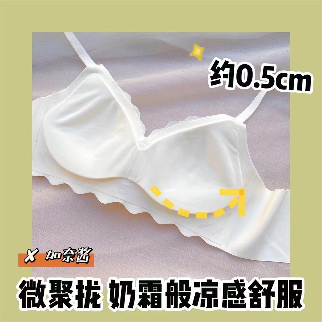 夏季舒适无痕一体式运动内衣女士文胸小胸聚拢防下垂裸感薄款文胸详情5
