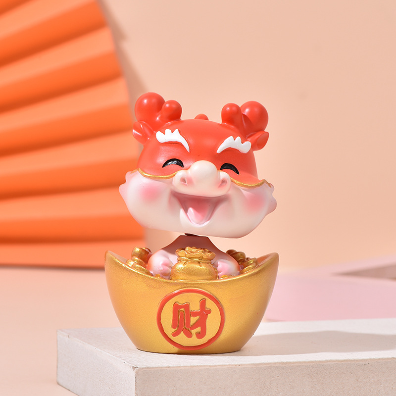 龙年吉祥物纳福祥龙摆件招财卡通摇头公仔汽车内摆件新年装饰礼品详情7