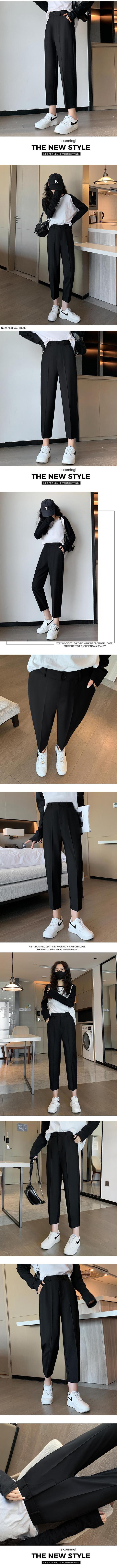 休闲裤裤九分女款休闲大个子西裤通勤春夏西装裤西装烟管薄裤小个详情4