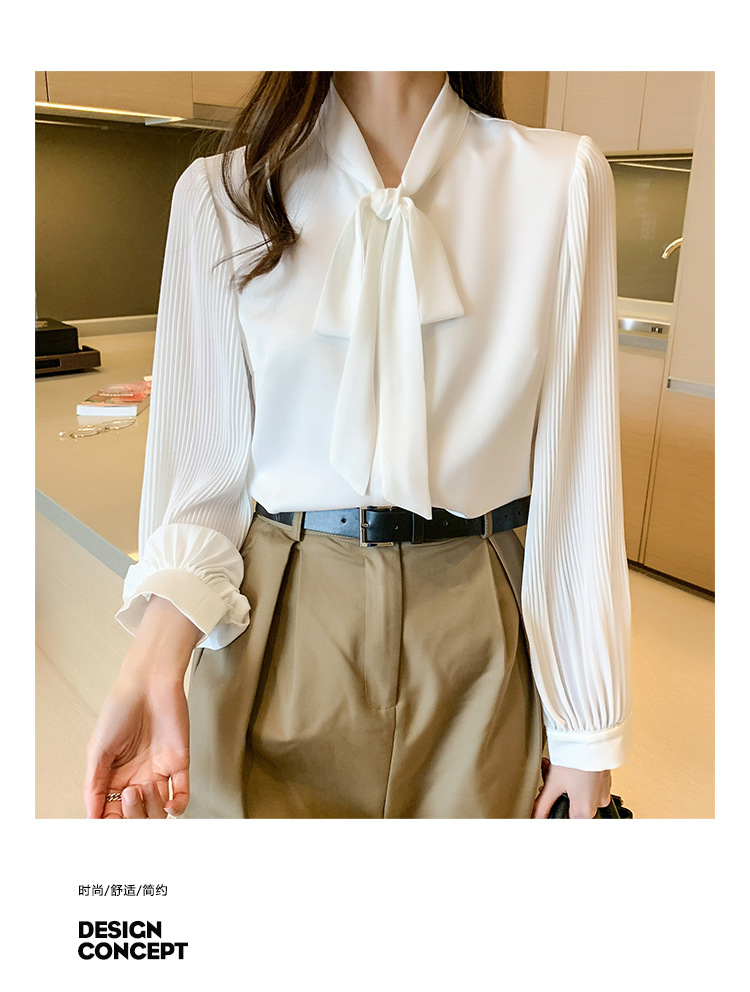 时尚气质欧货雪纺衬衫女装春秋装2023年新款春夏长袖上衣女士衬衣详情19
