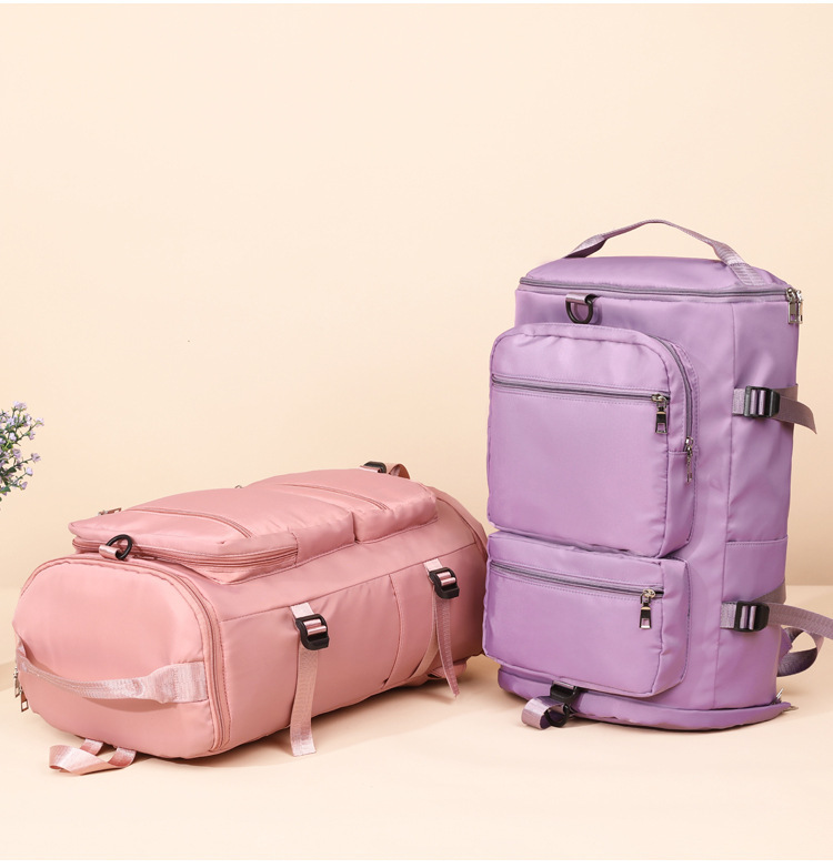 网红旅行包爆款行李包大容量手提干湿分离军训露营双肩包厂家批发详情5