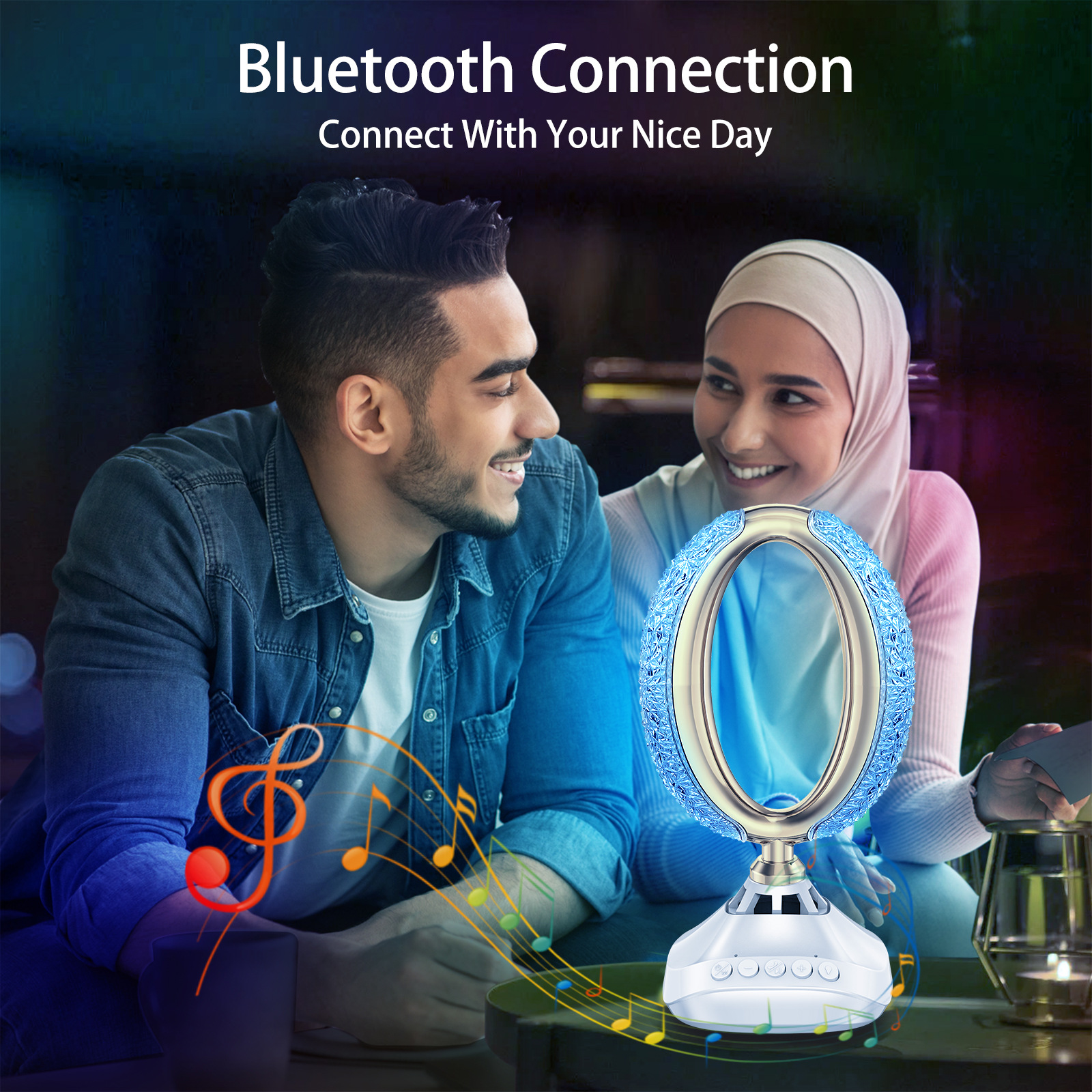 مصابيح من طراز SQ-850O تعمل بنظام APP للتحكم في الهواء السمعي البلوتوث 16 ألوان pic 6