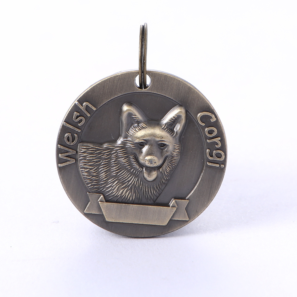 Explosivo retro bronce antiguo pet dog tag pet anti-pérdida de información de identidad procesamiento de la etiqueta grabado láser una pieza de generación pic 13