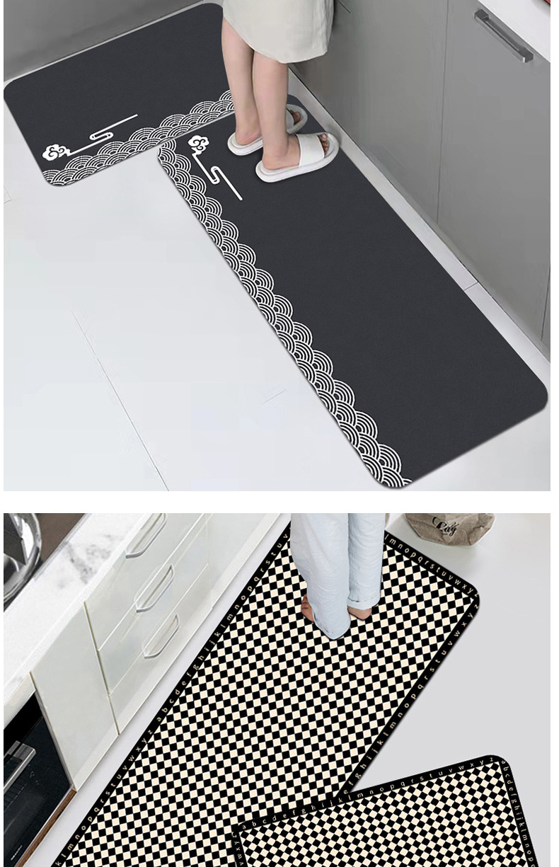 Morandi kitchen floor MATS can be wiped, absorb water and oil. Diatom mud floor MATS are household MATS that do not slip. Diatom mud floor MATS pic 12