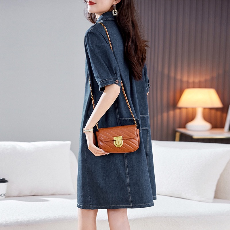 牛仔连衣裙女夏季高端爆款2023新款休闲大码女装洋气质衬衫裙子薄详情3