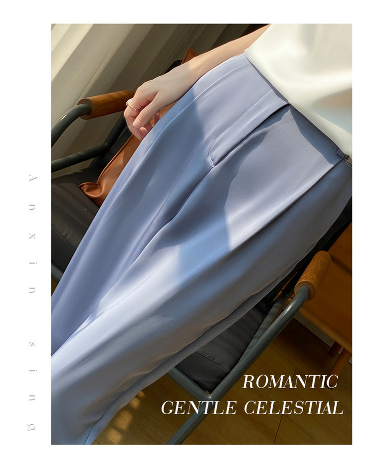 2024春夏季新款女九分裤气质简约显瘦缎面休闲裤子详情23
