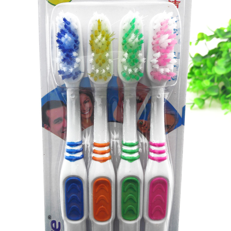 D2145 Four toothbrushes for adults, household, travel, fine filaments, soft bristles, clean, Yiwu 2-yuan store, department store wholesale pic 4