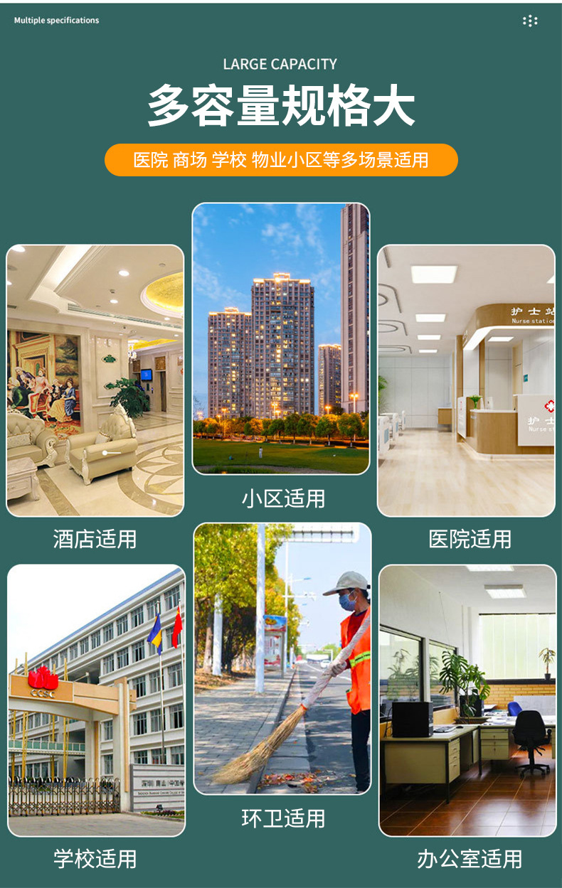 一次性黑色平口垃圾袋酒店物业加厚大号家用商用手提式塑料袋批发详情12