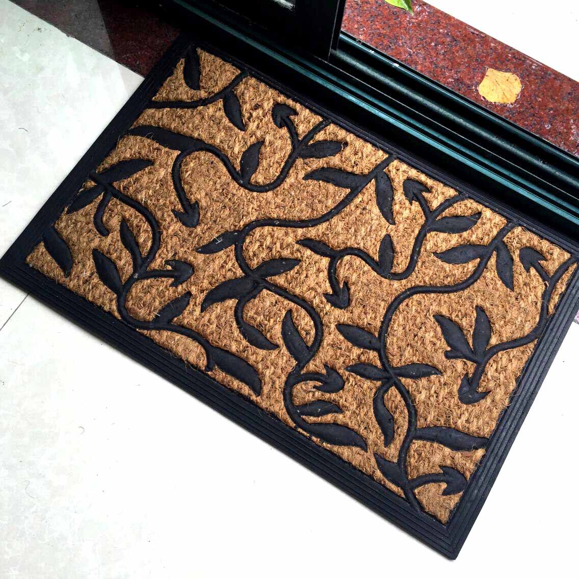 Rubber embossed coir coconut thread, coconut palm coco, coconut shell fiber, coconut tree anti-slip mat, carpet, door mat, floor mat pic 5
