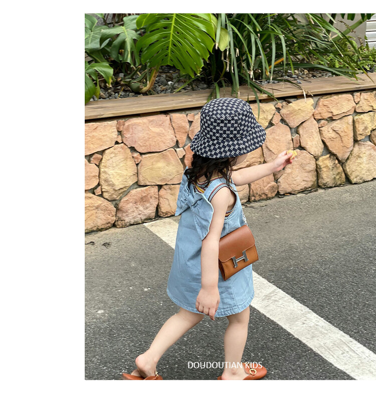 女童夏季新款背带牛仔连衣裙后背大蝴蝶结中小儿童女孩吊带裙详情10