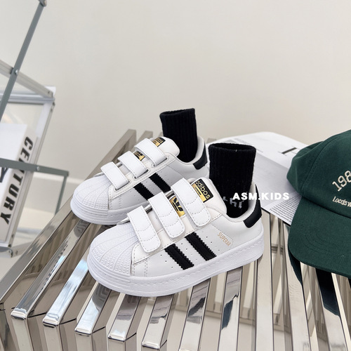 夏萌童鞋2022秋季新款男女童拼色软底板鞋儿童便捷侧魔术贴休闲鞋详情24