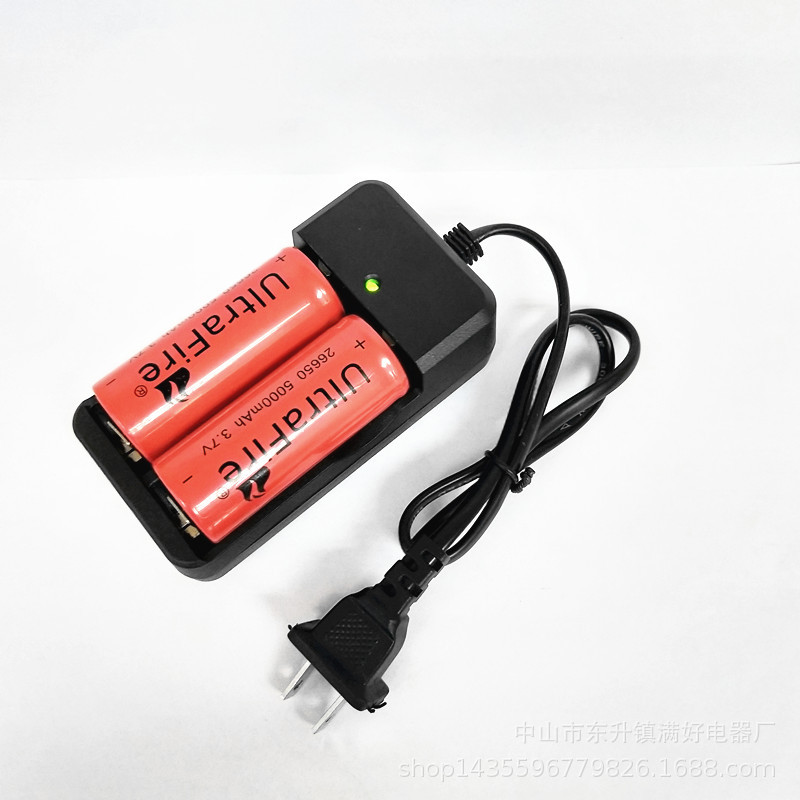 Powerful flashlight with cable, dual-slot 18650 dual-socket charger, 18650 lithium battery, 26650 battery charger pic 9