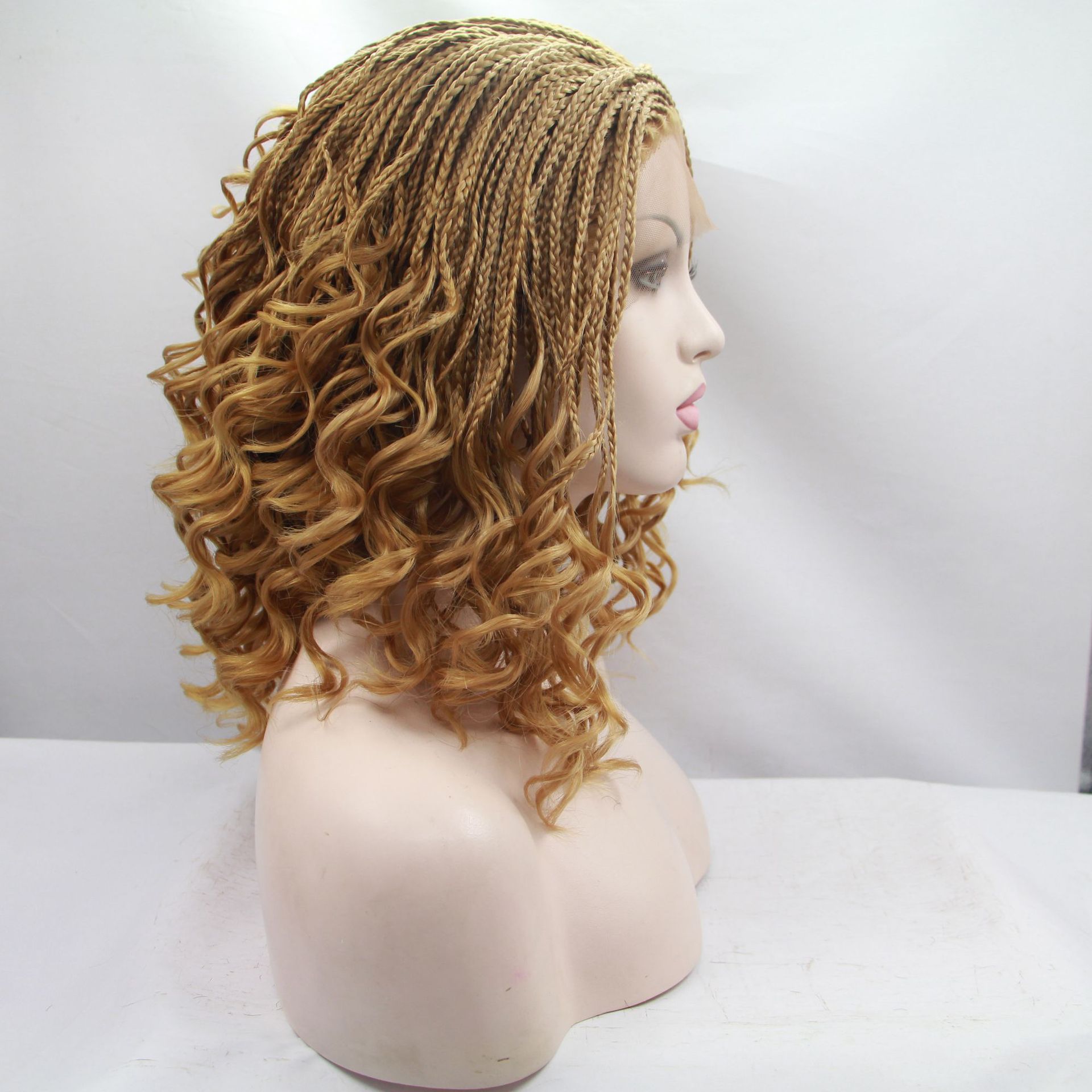 欧美NEWLOOK前蕾丝时尚新款短发长辫子假发跨境Lace Front Wigs详情22
