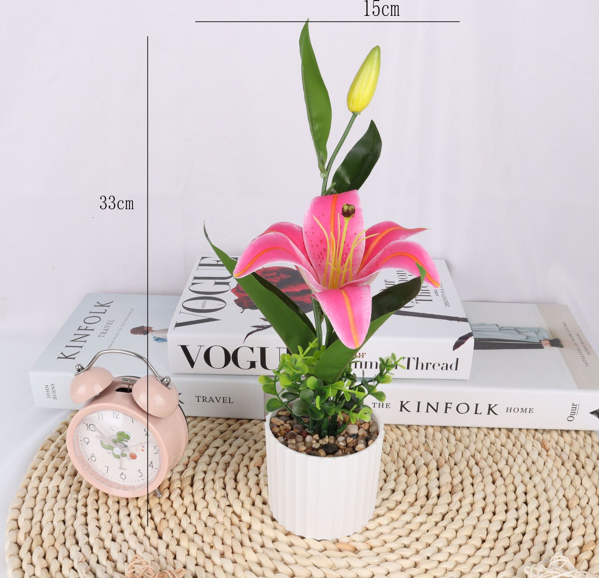 仿真百合盆栽/仿真花盆景/仿真花创意内室小摆件/亚马逊厂家直供详情4