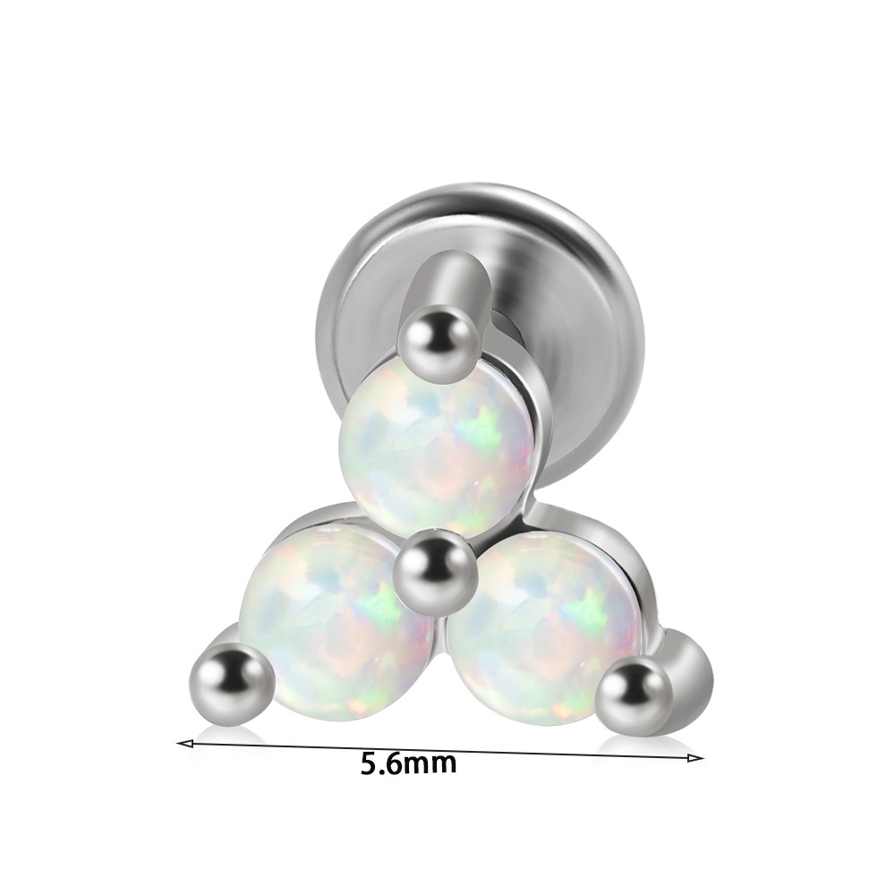 跨境澳宝唇钉 三角爪形锆石不锈钢内螺纹耳钉电镀多色内牙耳骨钉详情12