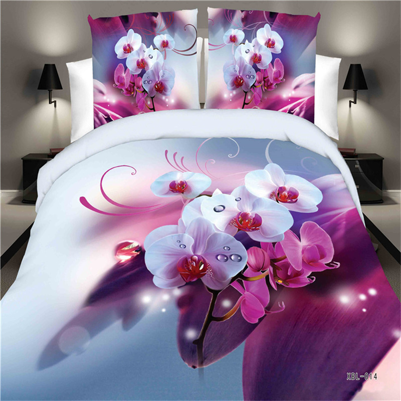 Wholesale of 3D four-piece sets of printed bedding for export with active brushed large patterns pic 24