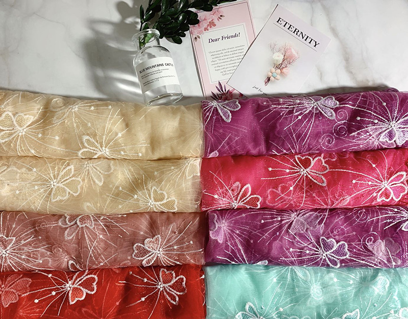 Factory direct sales of home textile accessories, embroidery, large butterfly fabric, clothing, window screen accessories, multiple specifications customized pic 2