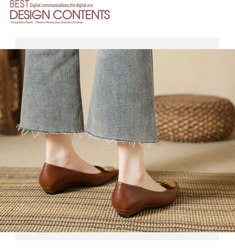 网红法式低跟单鞋女新款气质方扣软皮不磨脚平底鞋百搭浅口女鞋子详情15