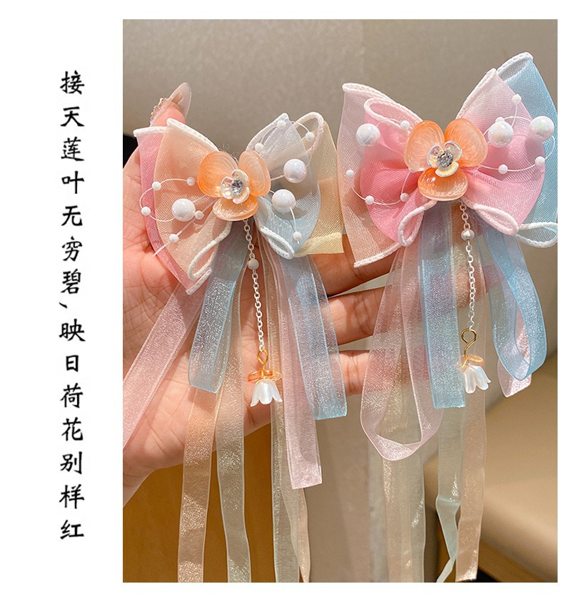 儿童发夹古风发饰花朵蝴蝶流苏步摇汉服超仙珍珠琉璃吊坠公主头饰详情18