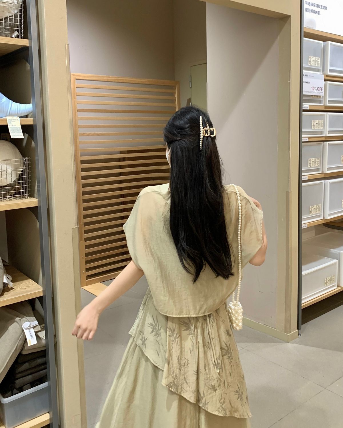 国潮竹叶国风汉服不规则吊带连衣裙女夏大码胖mm新中式收腰显瘦两件套详情21