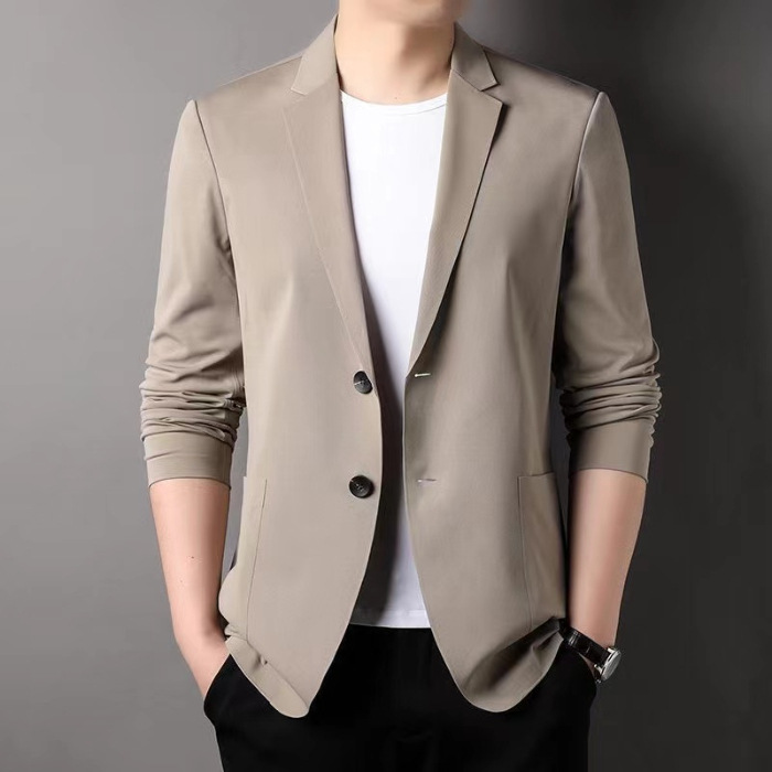 夏季新款加大码防晒轻熟男士休闲小西服轻薄商务西装外套批发详情7