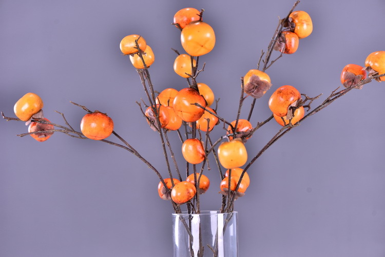 Wholesale of artificial persimmons, home living room model room soft decoration ornaments, money fruit, high-end artificial berries, decorative artificial flowers pic 12