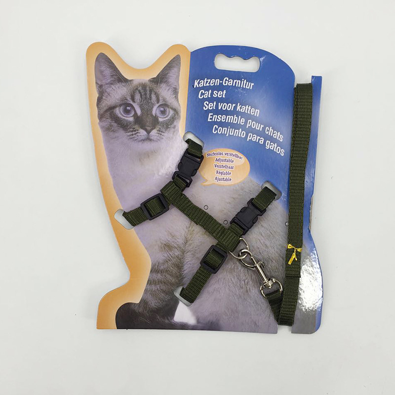 Pet supplies factory cat chains and kittens use I-shaped chest straps, leash ropes, and cat lashes for walking and guiding pic 13