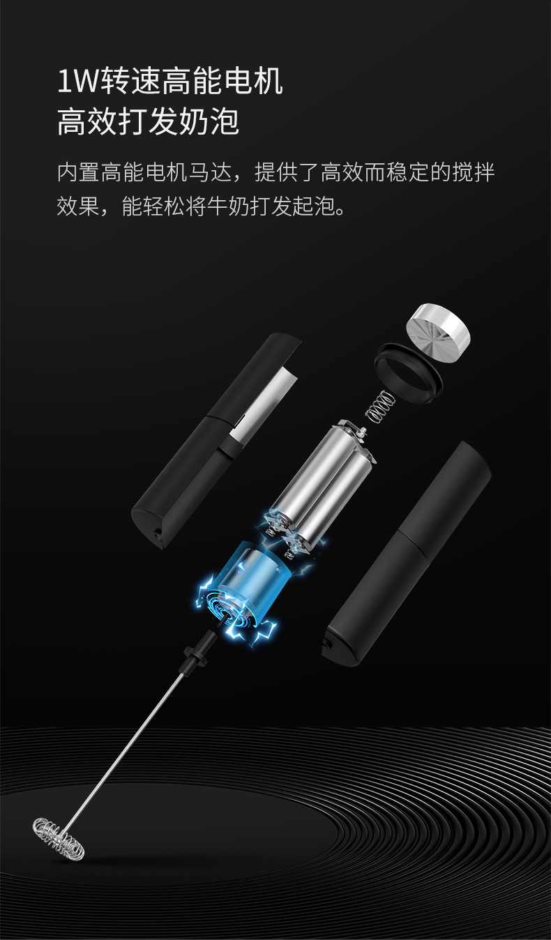 Cross-border new product: Electric milk frother, portable coffee cream milk mixer, color box packaging, automatic milk frother pic 10