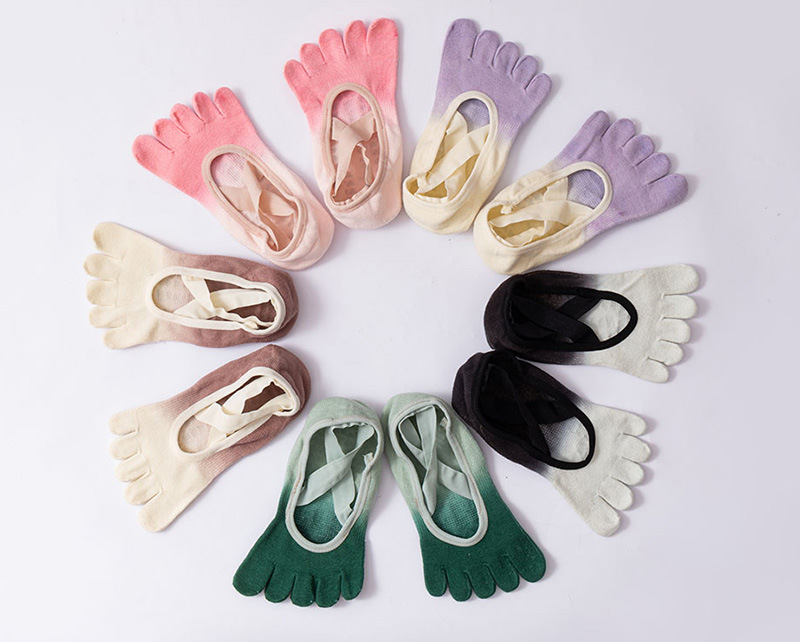 新渐变色棉分指瑜伽袜子专业防滑女士五指袜普拉提健身亚马逊跨境详情17