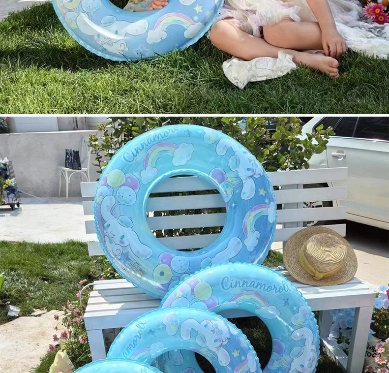 Sanrio printed swimming rings, thickened eco-friendly material, Kulomi children KT cat armpit rings, large-eared dog swimming rings in stock pic 14