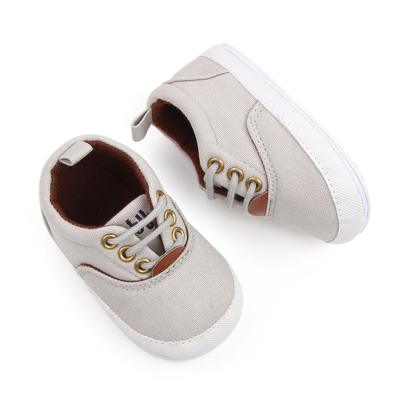 Spring and Autumn Soft rubber-soled multi-color canvas shoes, lace-up baby shoes, 0-1 year old infant casual shoes, walking shoes 2759 pic 26