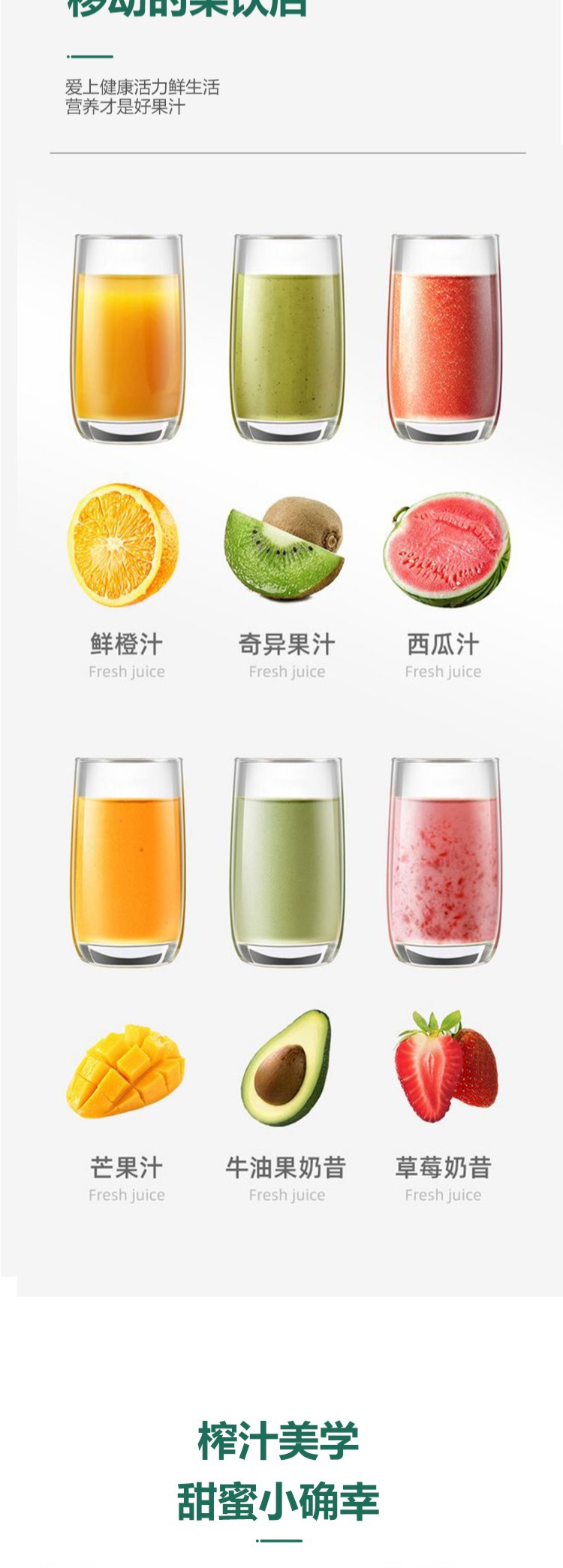 SAST Fresh Fruit Fun Portable Juicer, portable juice cup, USB charging, travel with wireless fresh juice hand-shaken cup pic 9