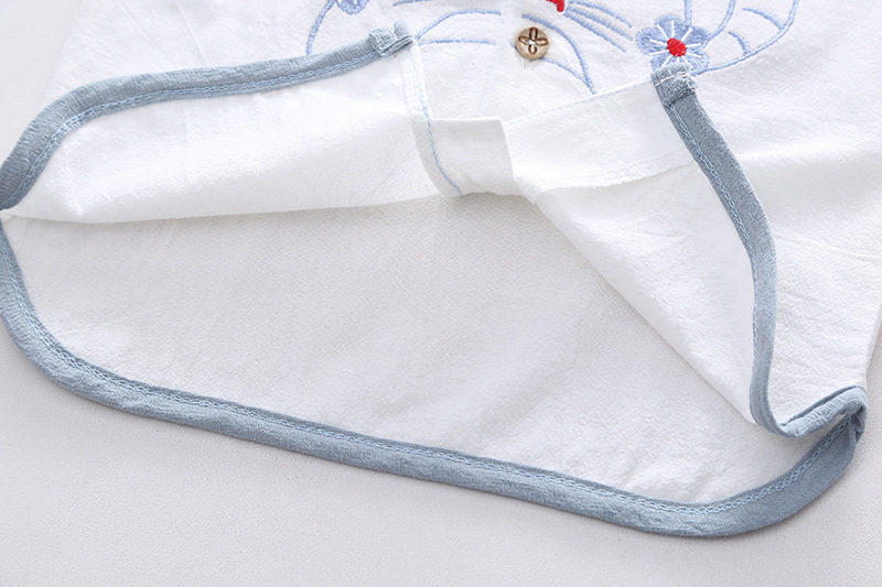 Niño chino estilo han bebé algodón lino manga corta ropa de estilo nacional para niños moda nacional para niños año del tigre conjunto de dos piezas pic 10
