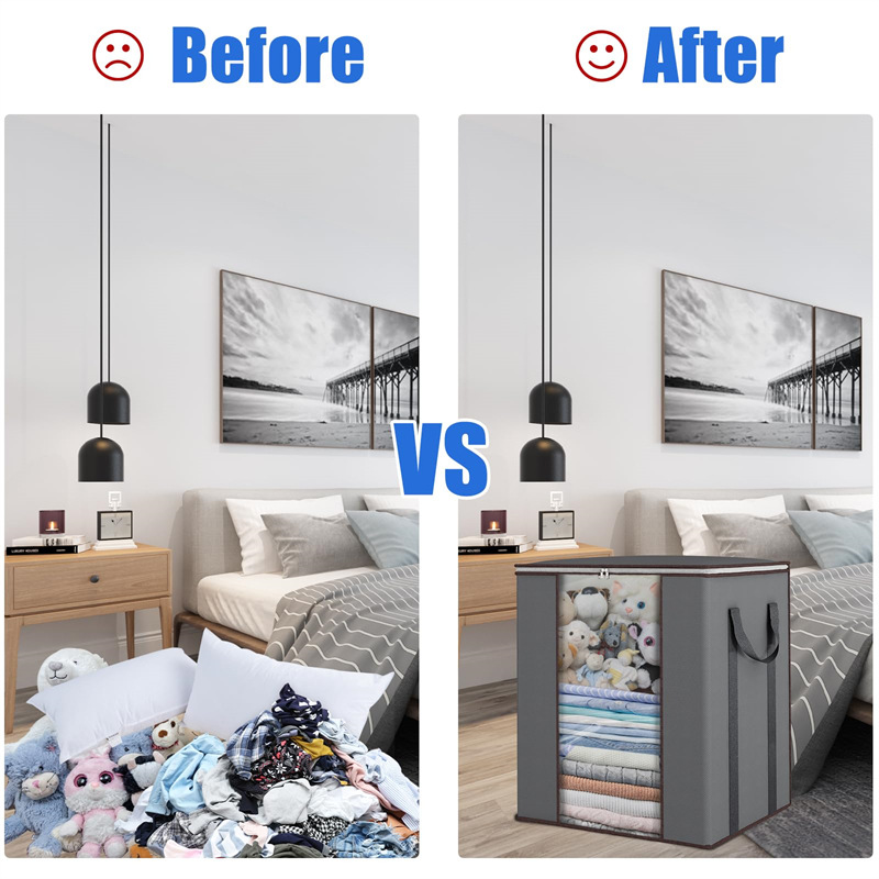 Large-capacity blanket organizing and storage bags, cross-border reinforced handle storage and moving bags, household clothes and cotton quilt storage bags pic 10