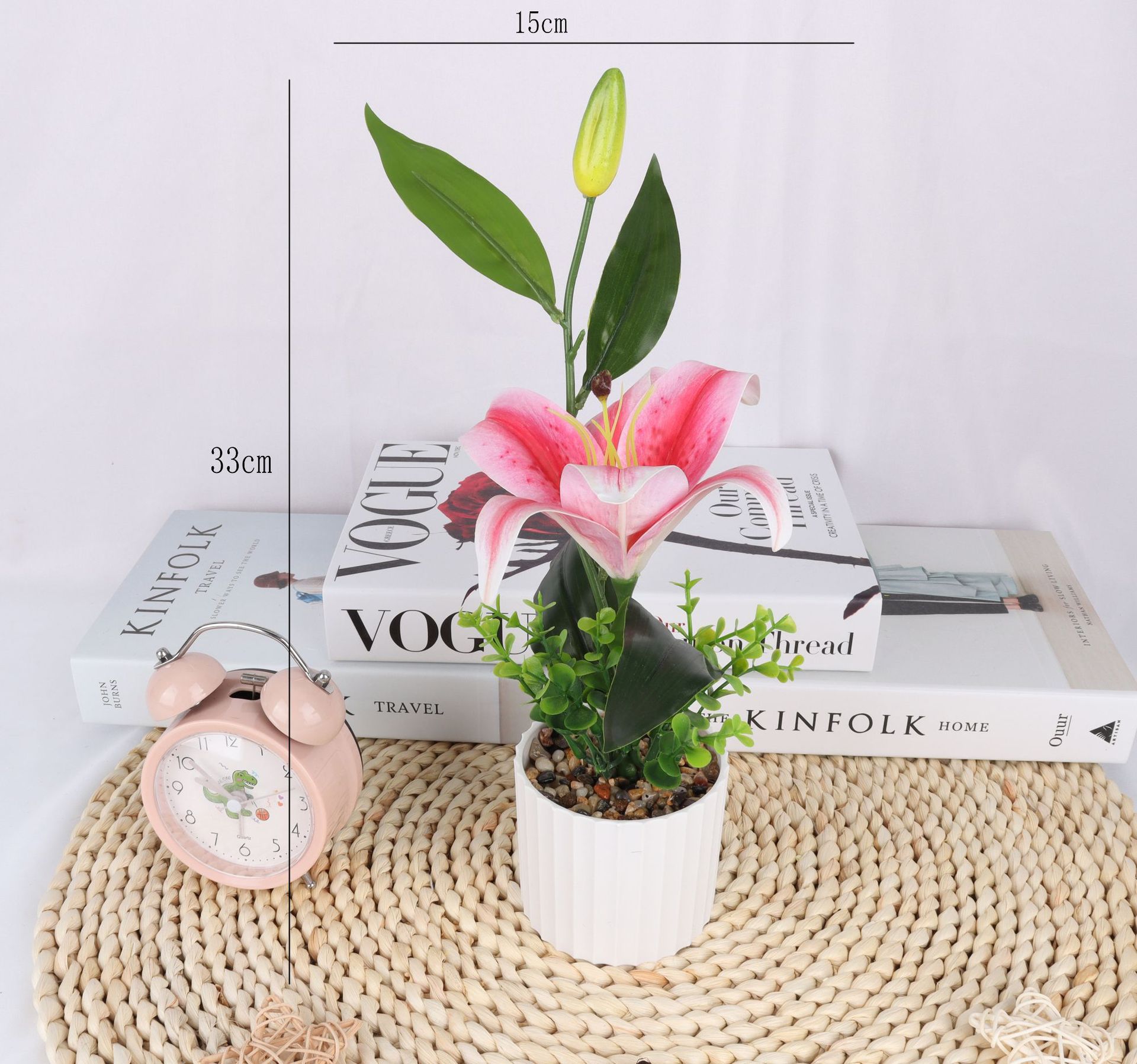 仿真百合盆栽/仿真花盆景/仿真花创意内室小摆件/亚马逊厂家直供详情5