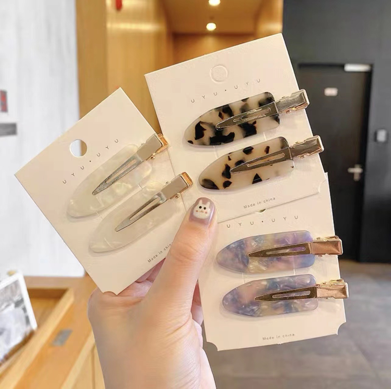 现货批发醋酸发夹侧边刘海夹无痕发卡女夏季网红化妆鸭嘴夹子头饰详情14