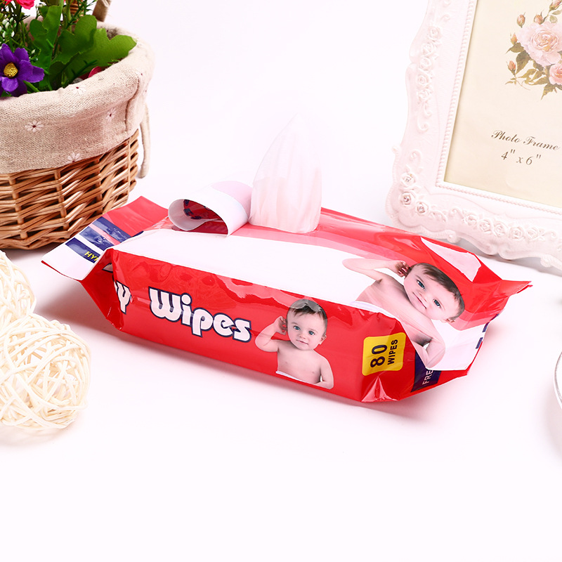 Wholesale of foreign trade-specific hand and mouth wet wipes, disposable covered wet wipes for home and travel, 80-tissue baby wet wipes pic 5