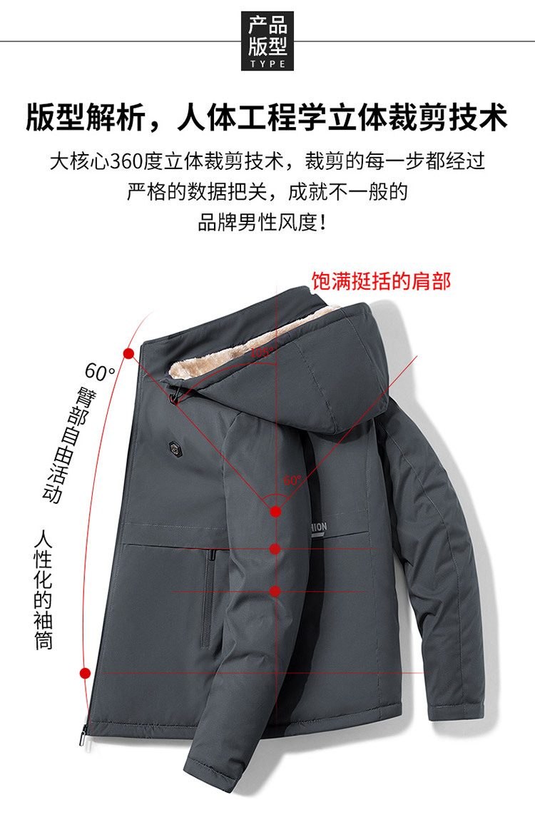 Winter cotton-padded clothes for men: thickened cotton-padded jackets with added fleece, warm sheepskin coat, and large-sized workwear cotton-padded jackets for middle-aged men pic 12