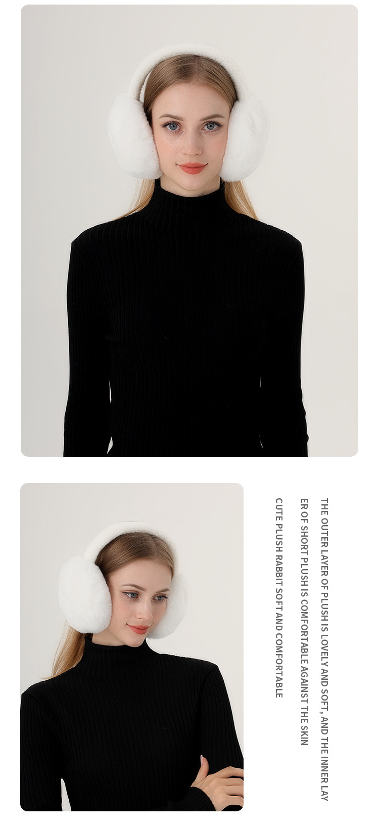 秋冬可爱保暖耳罩韩国纯色毛绒耳包学生防冻骑行防寒护耳折叠耳暖详情8