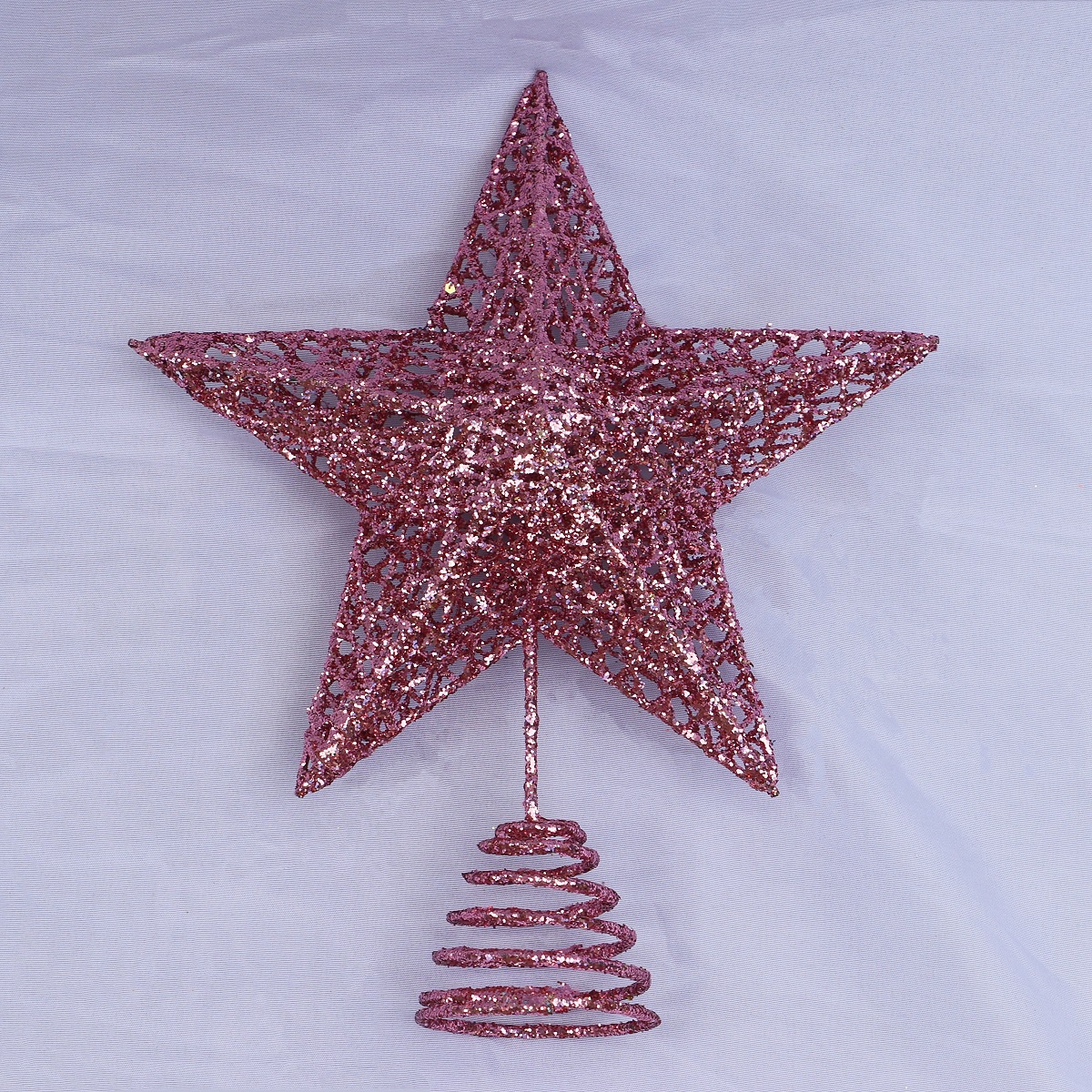 2025圣诞树顶星 铁艺发光带灯立体五角星 树顶星金粉圣诞树顶装饰详情11