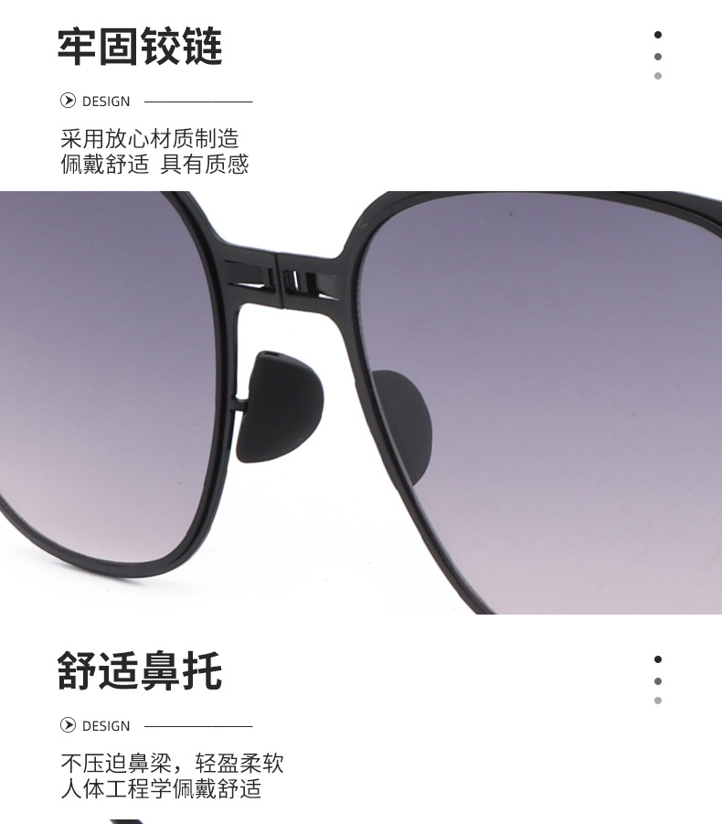New metal folding sunglasses for women, sun protection and UV protection, popular fashion and trendy sunglasses manufacturer, finished product wholesale pic 9