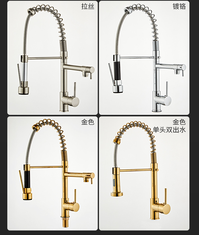 生活颂家用厨房水龙头 厨用弹簧水龙头 水槽洗菜盆水龙头一件代发详情7