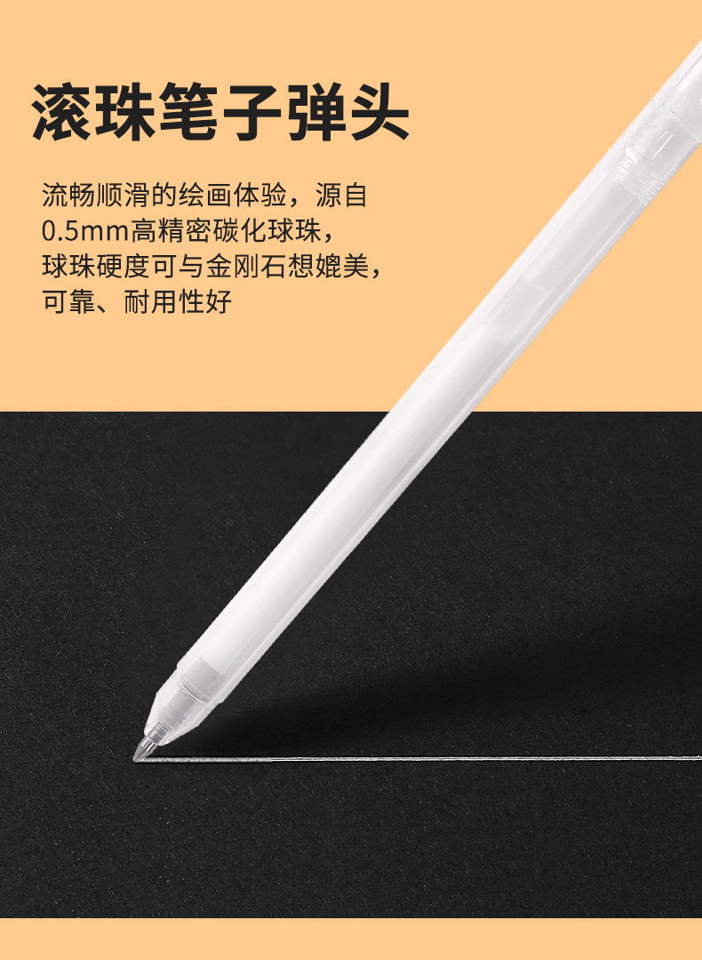 Shanzhi High-gloss pen, hand-drawn high-gloss white pen, art special pen, white outlining pen, student drawing pen, diary pen pic 14