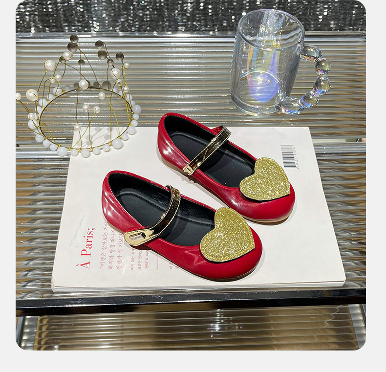 女童公主鞋2024春季新款儿童闪闪爱心皮鞋中大童舒适防滑软底单鞋详情21
