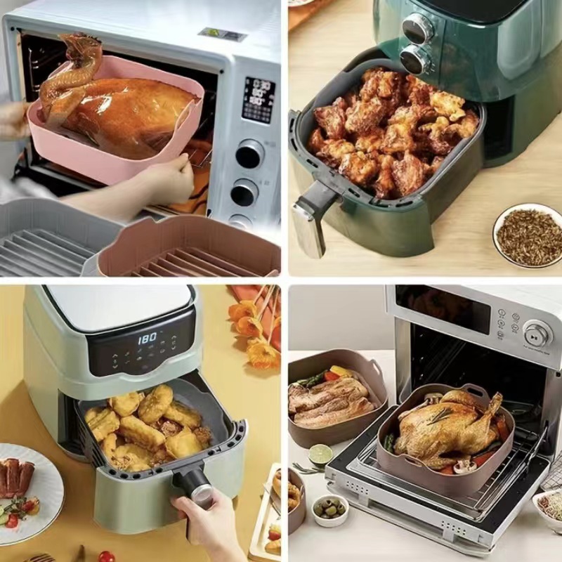 Air Fryer 空气炸锅方形硅胶烤盘食品级可重复使用硅胶空气炸锅篮详情8