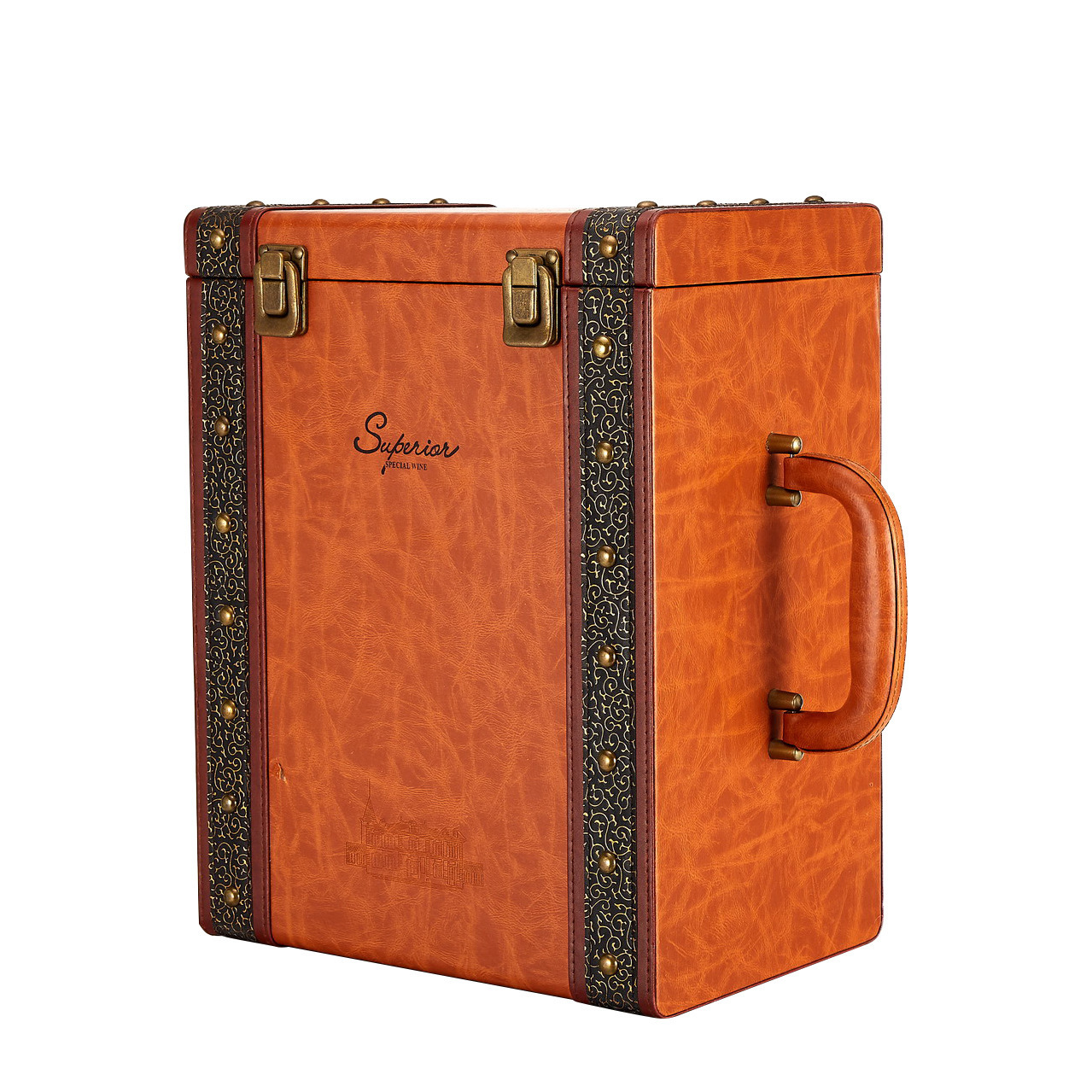 Four red wine gift boxes, red wine leather boxes, antique box series, red wine boxes, Mid-Autumn Festival gift boxes, red wine packaging gift boxes pic 22